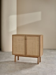 MADE.COM Oak Effect Pavia Rattan Small Sideboard - Image 2 of 4