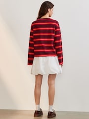 Pink/Orange 100% Cotton Long Sleeve Stripe T-Shirt - Image 3 of 8