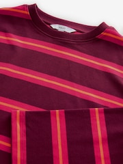 Pink/Orange 100% Cotton Long Sleeve Stripe T-Shirt - Image 7 of 8