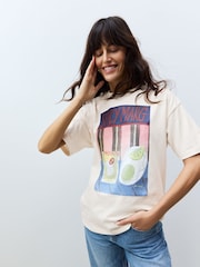 White Pure 100% Cotton Artist Editions | Frankie Thorp X Next Painted Spicy Margarita Oversize Short Sleeve T-Shirt - Image 1 of 7
