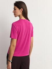 Pink Twist Detail Premium Polymodal T-Shirt - Image 3 of 7