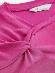 Pink Twist Detail Premium Polymodal T-Shirt - Image 6 of 7