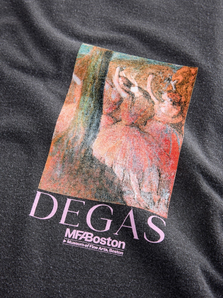 Gris de charbon de bois - T-shirt Offical License Edgar Degas Graphic Sleeve Courts  100% coton - Image 6 of 7