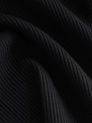 Black Long Sleeve Ribbed V-Neck Top - Image 7 of 7