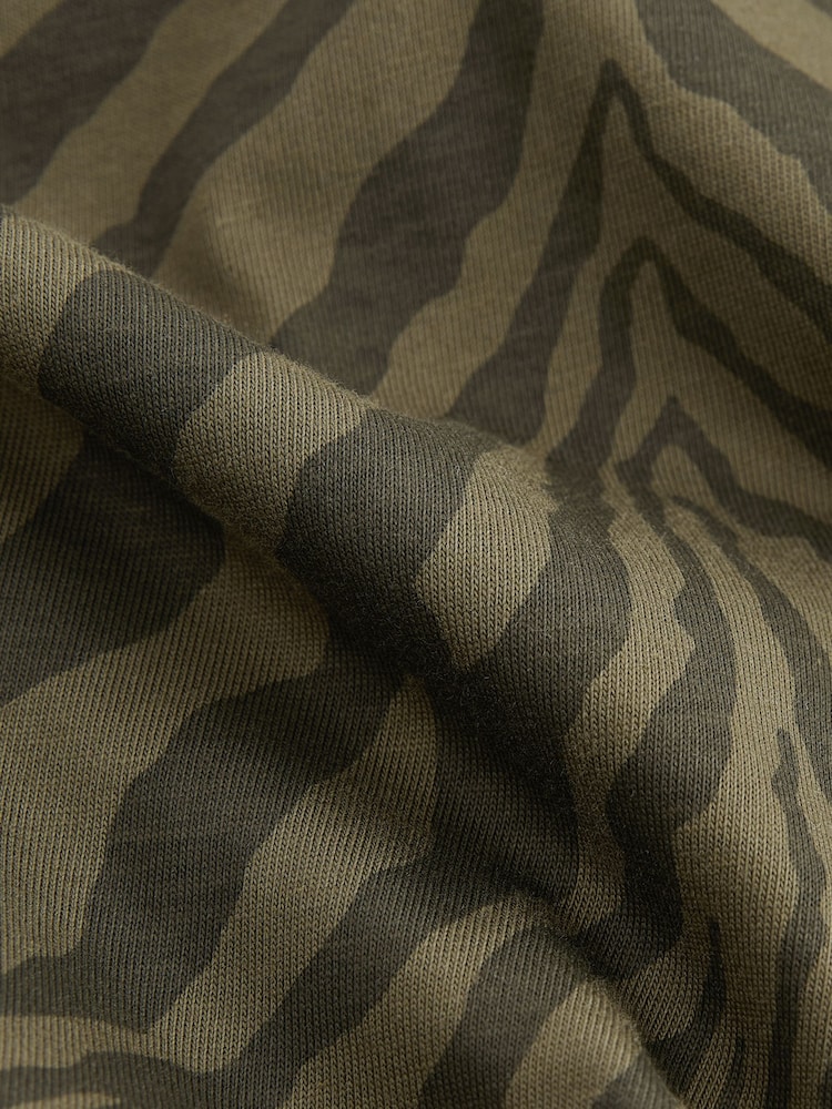 Zebra Print Short Sleeve Crew Neck 100% Cotton T-Shirt - Image 5 of 6