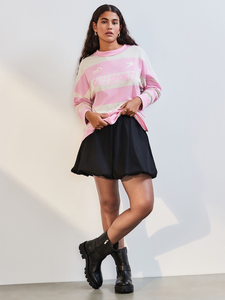 Rosa - Top deportivo de algodón 100 % y manga larga con diseño a rayas inspirado en el fútbol - Imagen 2 de 7 Rosa - Top deportivo de algodón 100 % y manga larga con diseño a rayas inspirado en el fútbol - Imagen 2 de 7
