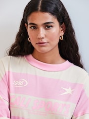 Rose - Haut sport Rayé d’inspiration football Manche longue 100% coton - Image 4 de 7