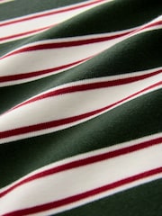 Red/Green 100% Cotton Long Sleeve Stripe T-Shirt - Image 8 of 8