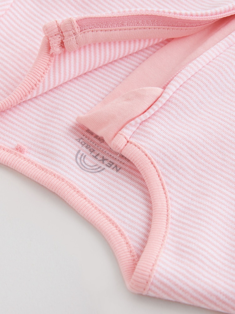 Pink Two Way Zip Rompers 3 Pack (0mths-3yrs) - Image 10 of 10