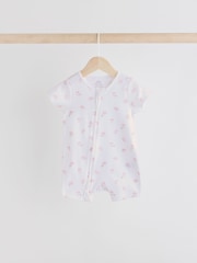 Pink Two Way Zip Rompers 3 Pack (0mths-3yrs) - Image 3 of 10