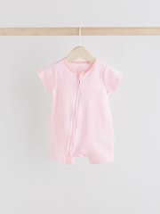 Pink Two Way Zip Rompers 3 Pack (0mths-3yrs) - Image 5 of 10