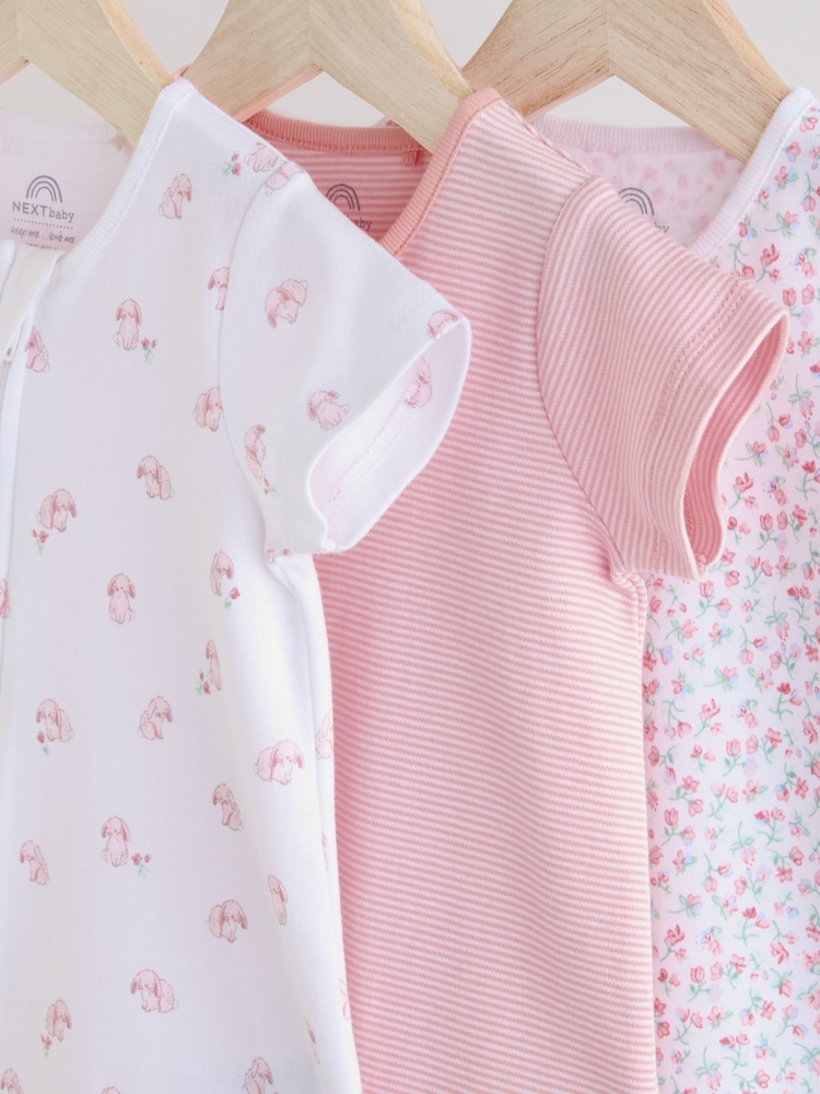 Rose - Lot de 3 barboteuses zippées bidirectionnelles (0mois3ans) - Image 7 of 10