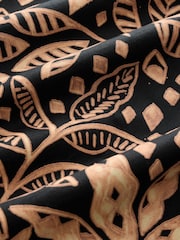 Palm Tree Print Black/Brown 100% Cotton T-Shirt Dress - Image 5 of 6