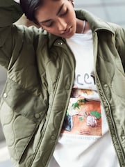 Blanc - Official License Vincent Van Gogh Graphic Oversize Elbow Length 100% Cotton T-Shirt - Image 4 de 8