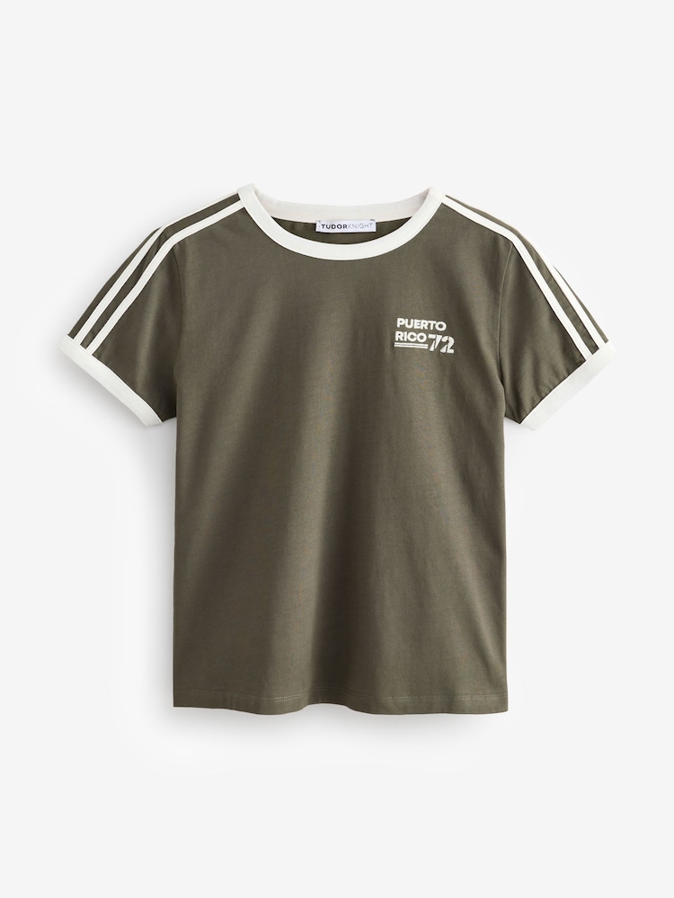 Green Puerto Rico Graphic Football Jersey Inspired Crew Neck Short Sleeve Cotton Graphic T-Shirt - Image 7 of 10