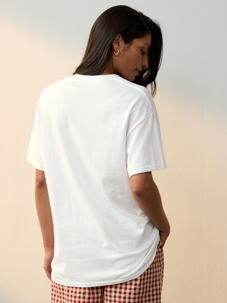 Wit - T-shirt met oversized Matisse-licentieprint aan de voorkant, korte mouwen, 100% katoen - Image 3 of 5