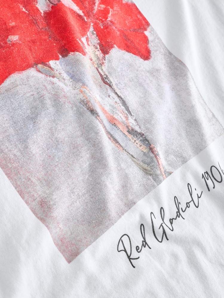 Weiß - Oversize-T-Shirt mit Matisse-Frontprint und kurzen Ärmeln aus 100 % Baumwolle - Bild 5 von 5