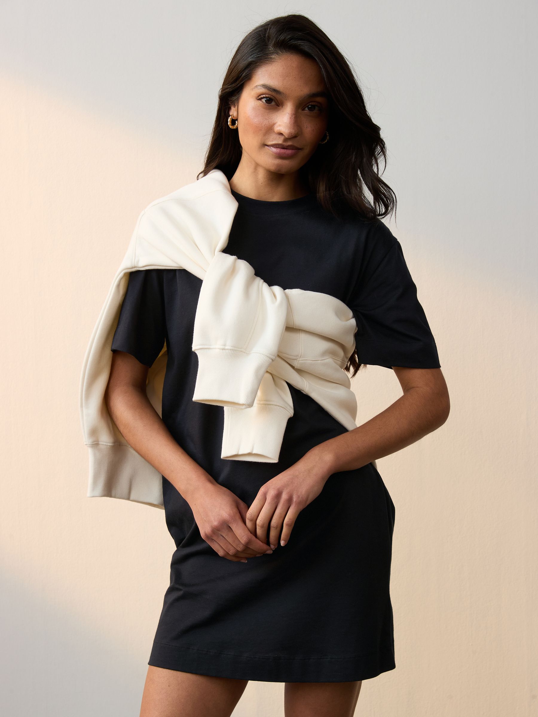 Buy Black 100% Cotton T-Shirt Dress from Next USA