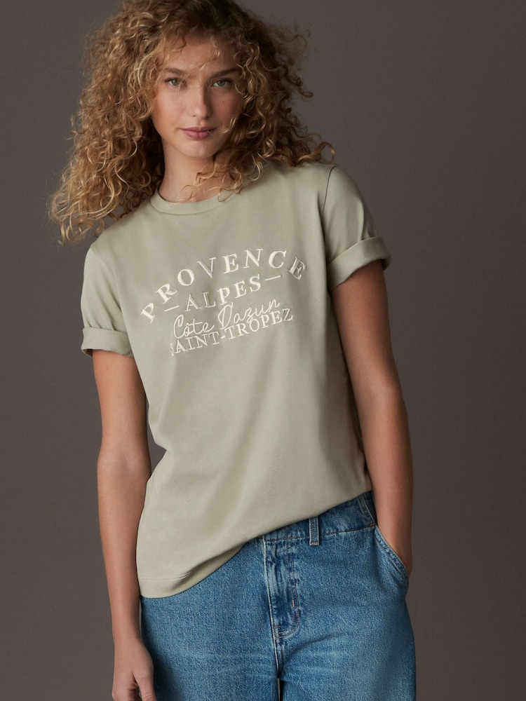 Grün - Schweres T-Shirt mit Rundhalsausschnitt - Bild 1 von 7 Grün - Schweres T-Shirt mit Rundhalsausschnitt - Bild 1 von 7