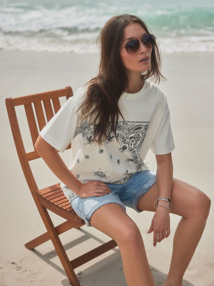 Print Paisley Print Short Sleeve 100% Cotton T-Shirt - Image 2 of 8