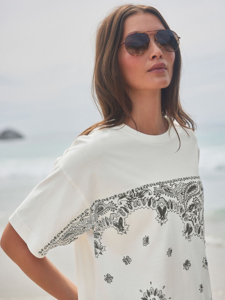Print Paisley Print Short Sleeve 100% Cotton T-Shirt - Image 5 of 8