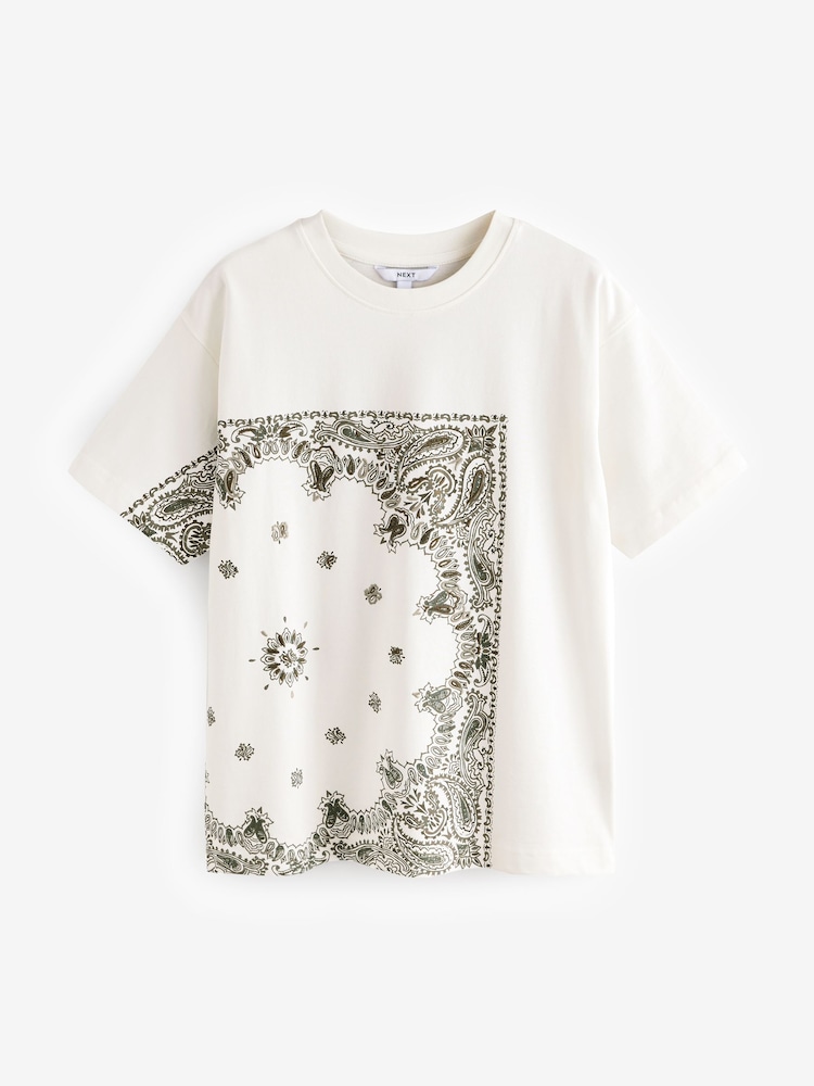 Print Paisley Print Short Sleeve 100% Cotton T-Shirt - Image 6 of 8