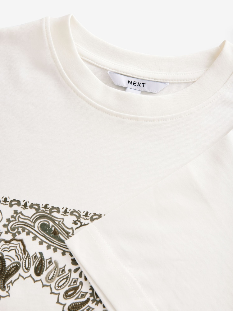 Print Paisley Print Short Sleeve 100% Cotton T-Shirt - Image 7 of 8