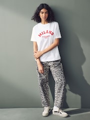 White Milano City Graphic Heavyweight Short Sleeve Crew Neck T-Shirt - Image 3 of 8