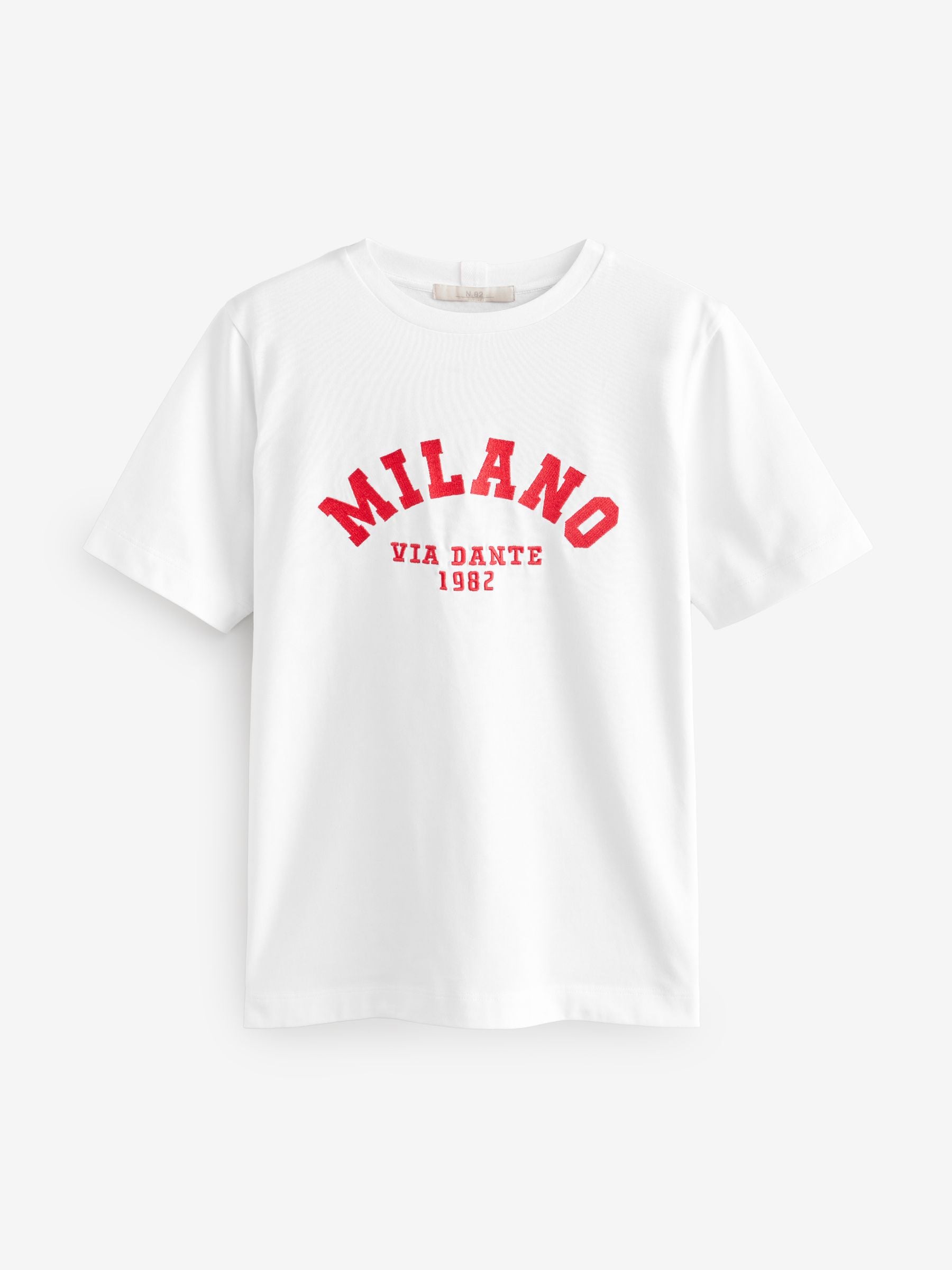 Buy White Milano City Graphic Heavyweight Short Sleeve Crew Neck T