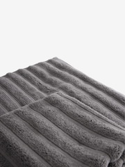 Charcoal Grey Ribbed Towel - Image 5 of 5