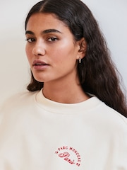 Ecru Back Graphic Shopping Bag Crew Neck Sweatshirt - Image 5 of 8