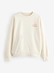 Ecru Back Graphic Shopping Bag Crew Neck Sweatshirt - Image 6 of 8