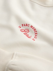 Ecru Back Graphic Shopping Bag Crew Neck Sweatshirt - Image 7 of 8