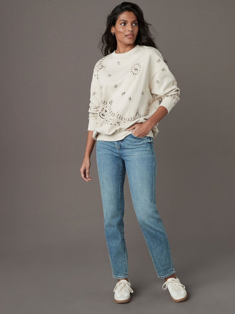 Buttermilk Cotton Rich Long Crew Neck Sweatshirt - Image 2 of 7