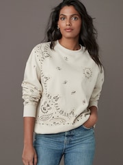 Buttermilk Cotton Rich Long Crew Neck Sweatshirt - Image 4 of 7