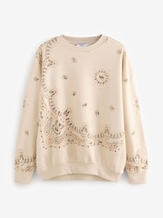 Buttermilk Cotton Rich Long Crew Neck Sweatshirt - Image 6 of 7
