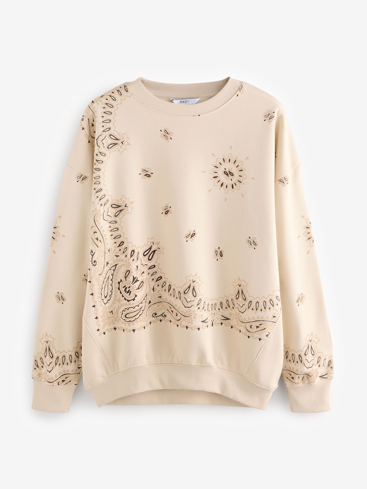 Buttermilk Cotton Rich Long Crew Neck Sweatshirt - Image 6 of 7