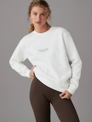 Ecru Relaxed Fit Back City Graphic Crew Neck Sweatshirt - Image 2 of 7