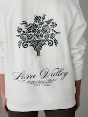 Ecru Relaxed Fit Back City Graphic Crew Neck Sweatshirt - Image 3 of 7