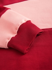 Burgundy Red/Pink - Suéter holgado de tela gruesa con diseño gráfico a rayas y eslogan de París - Imagen 7 de 8