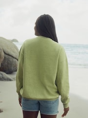 Lime Green Cotton Rich Long Crew Neck Sweatshirt - Image 3 of 6