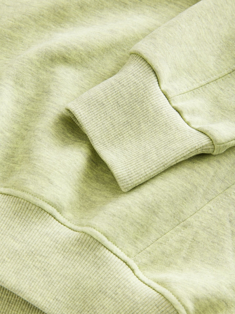 Lime Green Cotton Rich Long Crew Neck Sweatshirt - Image 5 of 6