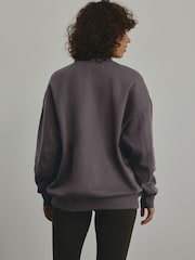 Chocolate Brown Cotton Rich Long Crew Neck Sweatshirt - Image 3 of 7