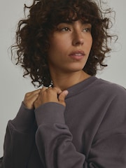 Chocolate Brown Cotton Rich Long Crew Neck Sweatshirt - Image 4 of 7