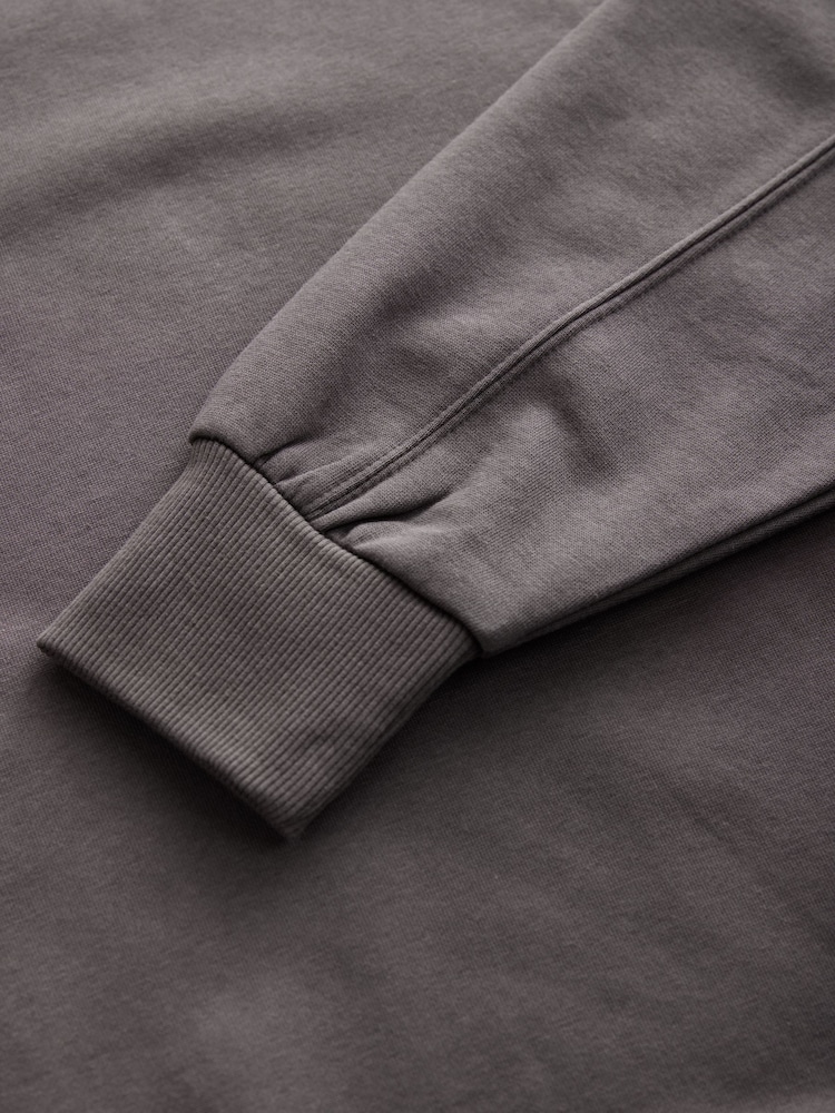 Chocolate Brown Cotton Rich Long Crew Neck Sweatshirt - Image 6 of 7