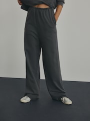 Gris de charbon de bois - Lavé Ample 100% Coton Survêtement - Image 2 de 4