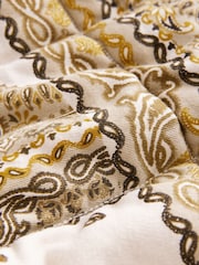 Paisley Ecru/Yellow Print Quilted Popper Front 100% Cotton Jacket - Image 8 of 8