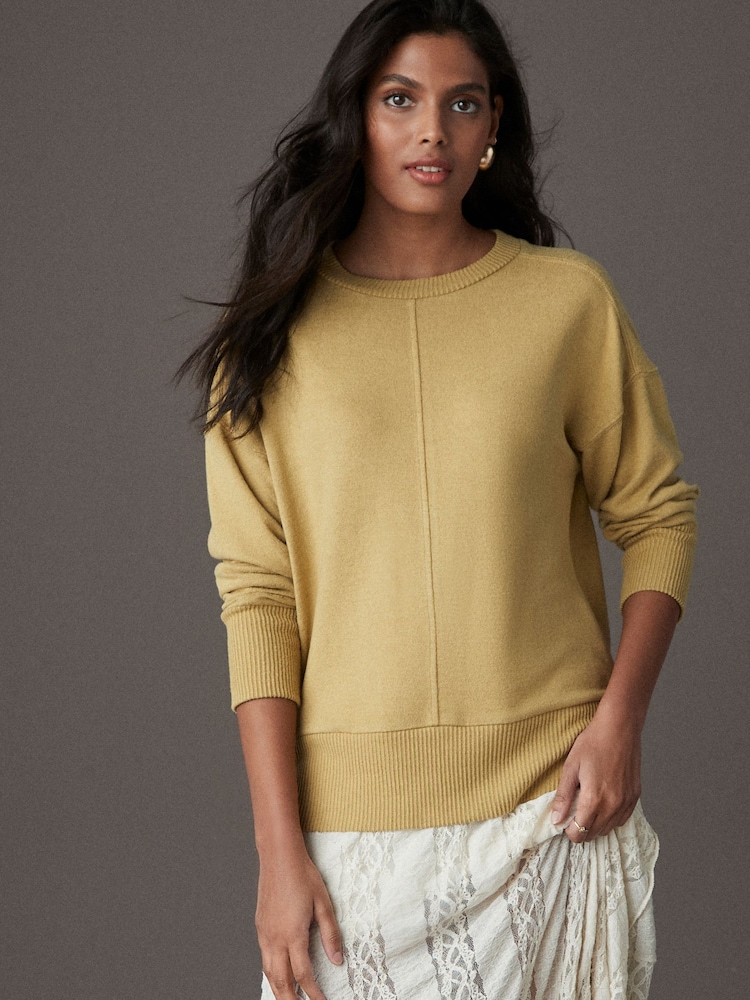 Citron vert citron - Soft Touch Cosy Seam Col rond Pull - Image 4 of 8