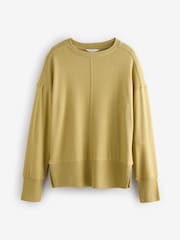 Lime Green Citrus Soft Touch Cosy Seam Crew Neck Jumper - Image 6 of 8