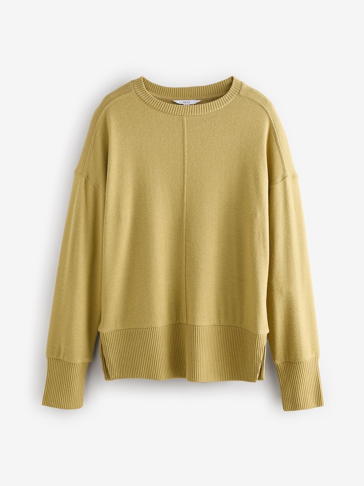 Citron vert citron - Soft Touch Cosy Seam Col rond Pull - Image 6 of 8